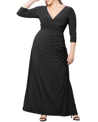 Kiyonna - Plus Size Gala Glam V Neck Evening Gown - Lyst