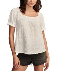Lucky Brand - Square-neck Short-sleeve Top - Lyst