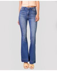 Kancan - High Rise Faded Stretch Flare Jeans - Lyst