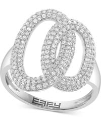 Effy - Effy Diamond Pave Interlocking Oval Circle Ring (5/8 Ct. T.w. - Lyst