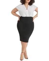 Eloquii - Plus Size Neoprene Pencil Skirt - Lyst