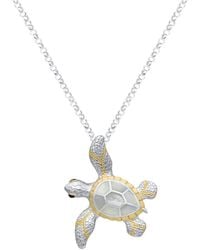 Macy's - White Imitation Pearl Turtle Pendant Necklace - Lyst
