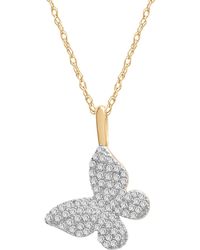 Wrapped in Love - Diamond Butterfly Pendant Necklace (1/6 Ct. T.w. - Lyst