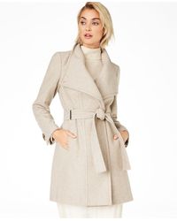 guess asymmetrical belted wool wrap coat