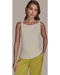 Donna Karan - Petite Shoulder-twist Sleeveless Top - Lyst