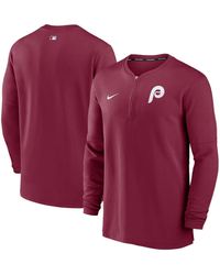Nike - Philadelphia Phillies Authentic Collection Game Time Performance Quarter-zip Top - Lyst