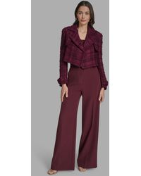 BCBGMAXAZRIA - Cropped Tweed Trench Jacket - Lyst