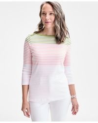 Style & Co. - Petite Striped Pima Cotton Top - Lyst