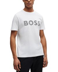BOSS - Boss By Mesh Logo Regular-fit T-shirt - Lyst