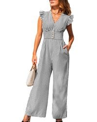 CUPSHE - Chic Statement Striped Jumpsuit - Lyst