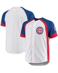 Profile Men's White/Royal Chicago Cubs Big & Tall Sublimated Polo