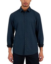 Alfani - Long Sleeve Geo Print Button-front Shirt - Lyst