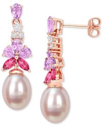 Macy's - Pink Cultured Freshwater Oval Pearl & Multi-gemstone (2-1/3 Ct. T.w. - Lyst