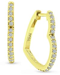 Giani Bernini - Cubic Zirconia Small Heart Hoop Earrings In 18k Gold-plated Sterling Silver, Created For Macy's - Lyst