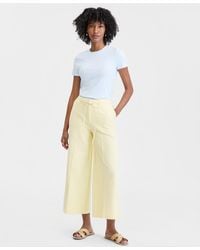 On 34th - High-rise Cropped Linen-blend Wide-leg Pants - Lyst
