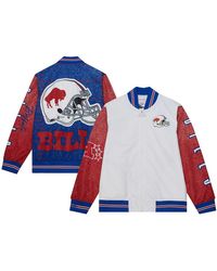 Mitchell & Ness - Distressed Buffalo Bills Team Burst Warm-up Full-zip Jacket - Lyst