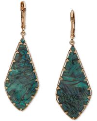 Lonna & Lilly - Gold-tone Flat Color Stone Drop Earrings - Lyst