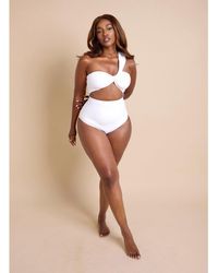 Rebdolls - Plus Size Assymetrical Cut Out Swimsuit - Lyst