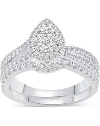 Macy's - Diamond Pear-shaped Cluster Bridal Set (1 Ct. T.w. - Lyst