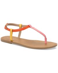 Sun & Stone - Sun + Stone Krisleyy T-strap Slingback Flat Sandals - Lyst