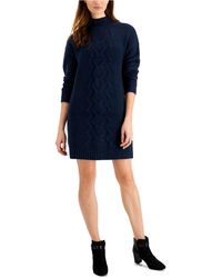Charter Club Turtleneck Sweater Dress, Created For Macy's - Blue