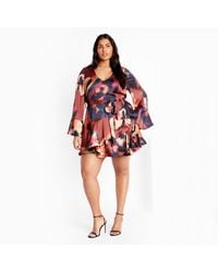 City Chic - Plus Size Cherrie Print Dress - Lyst
