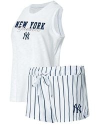 Concepts Sport - New York Yankees Reel Pinstripe Tank Top And Shorts Sleep Set - Lyst
