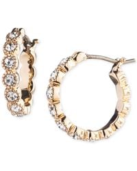 Ralph Lauren - Gold-tone Extra-small Cubic Zirconia Tennis Hoop Earrings - Lyst
