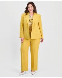 Kasper - Plus Size Single Button Blazer Cap Sleeve Top Pants - Lyst