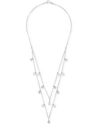 Wrapped in Love - Diamond Cluster & Polished Dangle Disc 18" Layered Necklace (1/4 Ct. T.w. - Lyst