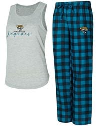 Concepts Sport - 2-piece Gray/teal Jacksonville Jaguars Petition Tank Top And Pants Sleep Set - Lyst