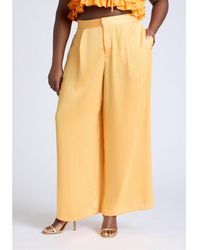 Eloquii - Plus Size Wide Leg Pant With Pleat - Lyst