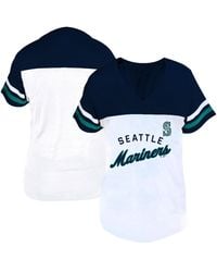 Fanatics - Profile White/navy Seattle Mariners Plus Size Two-stripe V-neck T-shirt - Lyst