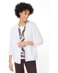 Olsen - Rib Knit Open Front Cardigan - Lyst
