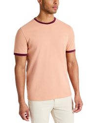 Kenneth Cole - Contrast-trim Textured Short Sleeve T-shirt - Lyst