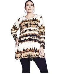 Avenue - Plus Size Leisure Button Tunic - Lyst