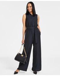 INC International Concepts - Sleeveless Button-front Jumpsuit - Lyst