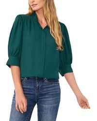 Cece - 3/4-sleeve Collared Button Down Top - Lyst