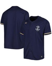 Under Armour Navy Navy Midshipmen Replica Baseball Jersey - Blue