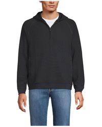 Lands' End - Long Sleeve Waffle Quarter Zip Hoodie - Lyst