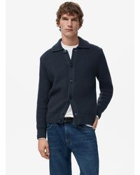 Mango - Structured Wool-blend Cardigan - Lyst