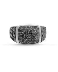 LuvMyJewelry - Fossil Agate Gemstone Sterling Silver Men Signet Ring - Lyst