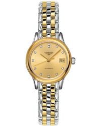 Longines - Swiss Automatic Flagship Diamond Accent Two-tone Pvd Stainless Steel Bracelet Watch 26mm L42743377 - Lyst
