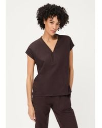 Olsen - Solid Mixed Media Tunic T-shirt - Lyst