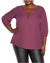 City Chic - Plus Size Fling Elbow Sleeve Top - Lyst
