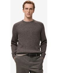 Mango - Wool-blend Rib-knit Sweater - Lyst