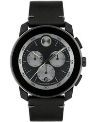 Movado - Bold Tr90 Swiss Quartz Chronograph Leather Watch 44mm - Lyst