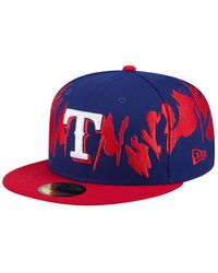 KTZ - Royal/red Texas Rangers Retro Pattern 59fifty Fitted Hat - Lyst