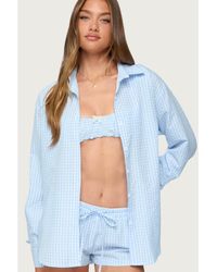 Edikted - Yaffa Oversized Gingham Button Up Shirt - Lyst