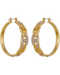 Guess - Glass Stone Hoop Earrings (also - Lyst